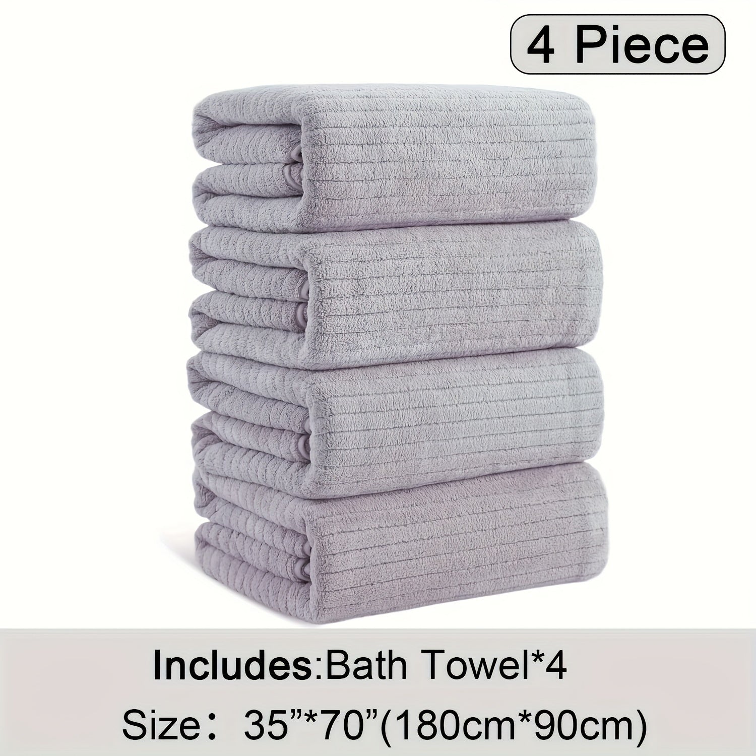 4 Pack Oversized Bath Towels Set, 35"x70" Extra Large Towel Microfiber Absorbent XL Bath Sheet Super Soft Bathroom Towels Set Quick  Plus Size Shower Towels for Family Hotel