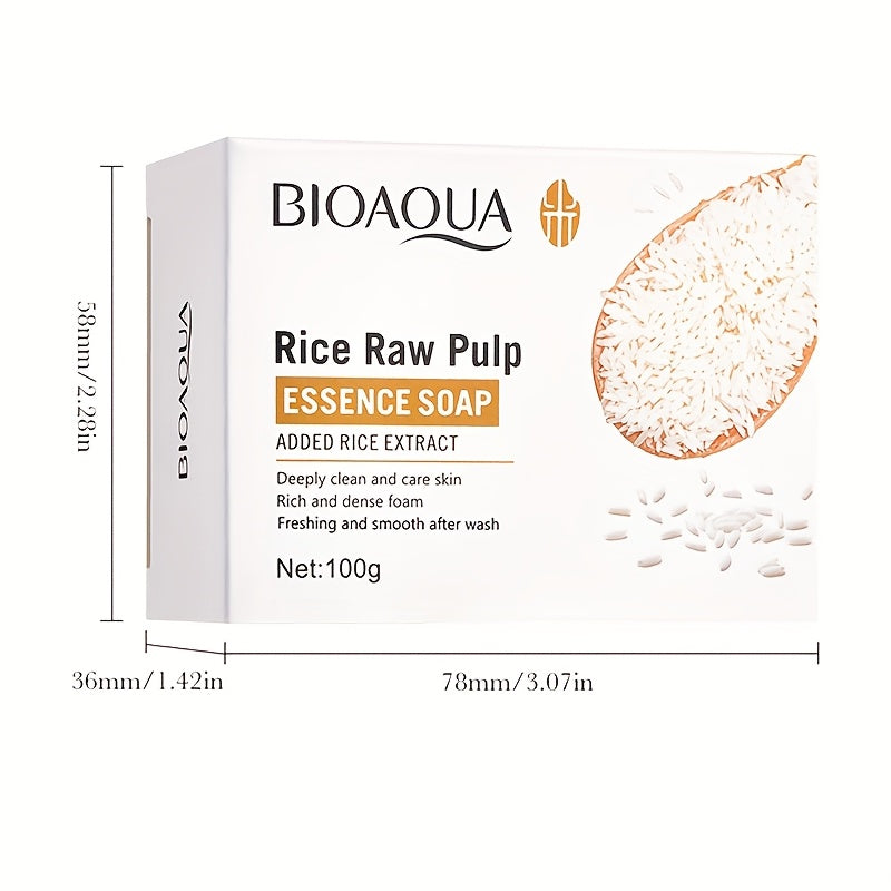 Bioaqua Premium Rice Raw Pulp Hand Soap - Natural Oil Control Face & Body Wash with Coconut Oil, Formaldehyde-Free, Ideal for All Skin Types, Rich in Essential Oils for Healthy Skin Care, Face Wash Soa