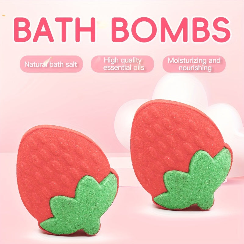 Strawberry Bliss Bath Bomb - Soothing Bubble Bath Experience, Perfect for All Skin Types, Ideal Gift for Girlfriend or Family