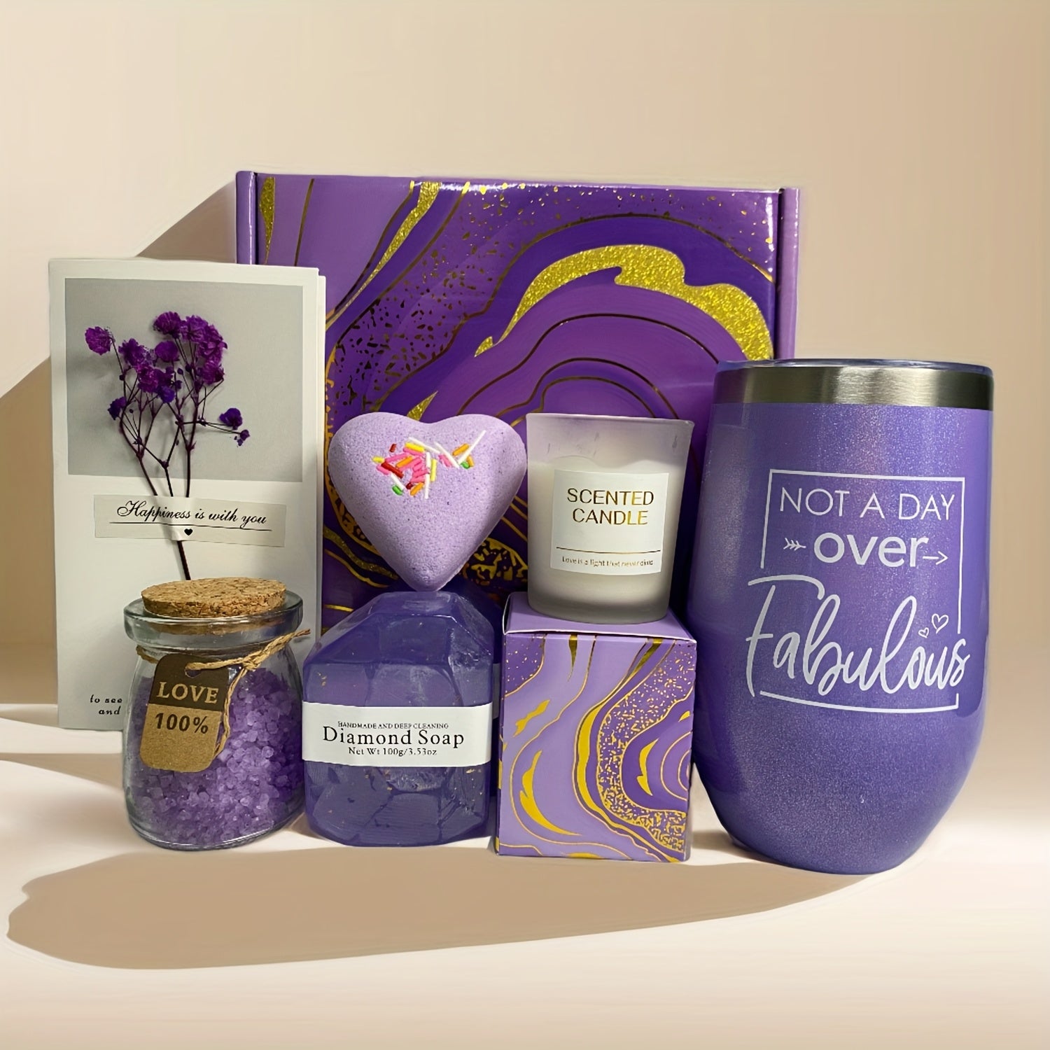 Lavender Gifts for Women, Ideal Gifts for Her, Valentine'S Day Gift, Galentine'S Day Gift, Happy Birthday Gifts Basket for Best Friends, Gifts for Mom, Gift Set for Wife, Sister, Coworker, Spa Care Self Care Package Box Set -