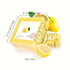 4pcs*100g Lemon Essential Oil Soap, Handmade Soap, Deeply Cleanses the Light Beige, Facial and Body Moisturizing Care Soap, with Rich Bubbles, Set for Gift, Suitable for Both Men and Women.