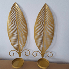 2pcs Nordic Ins Home Leaf Iron Candle Holder • Wall Hanging Wall Decoration • Shooting Props Wall Leaf Iron Candle Holder • Wall Hanging Candle Tray • Template Room Wall Decoration • Family Wedding Decoration Wall P