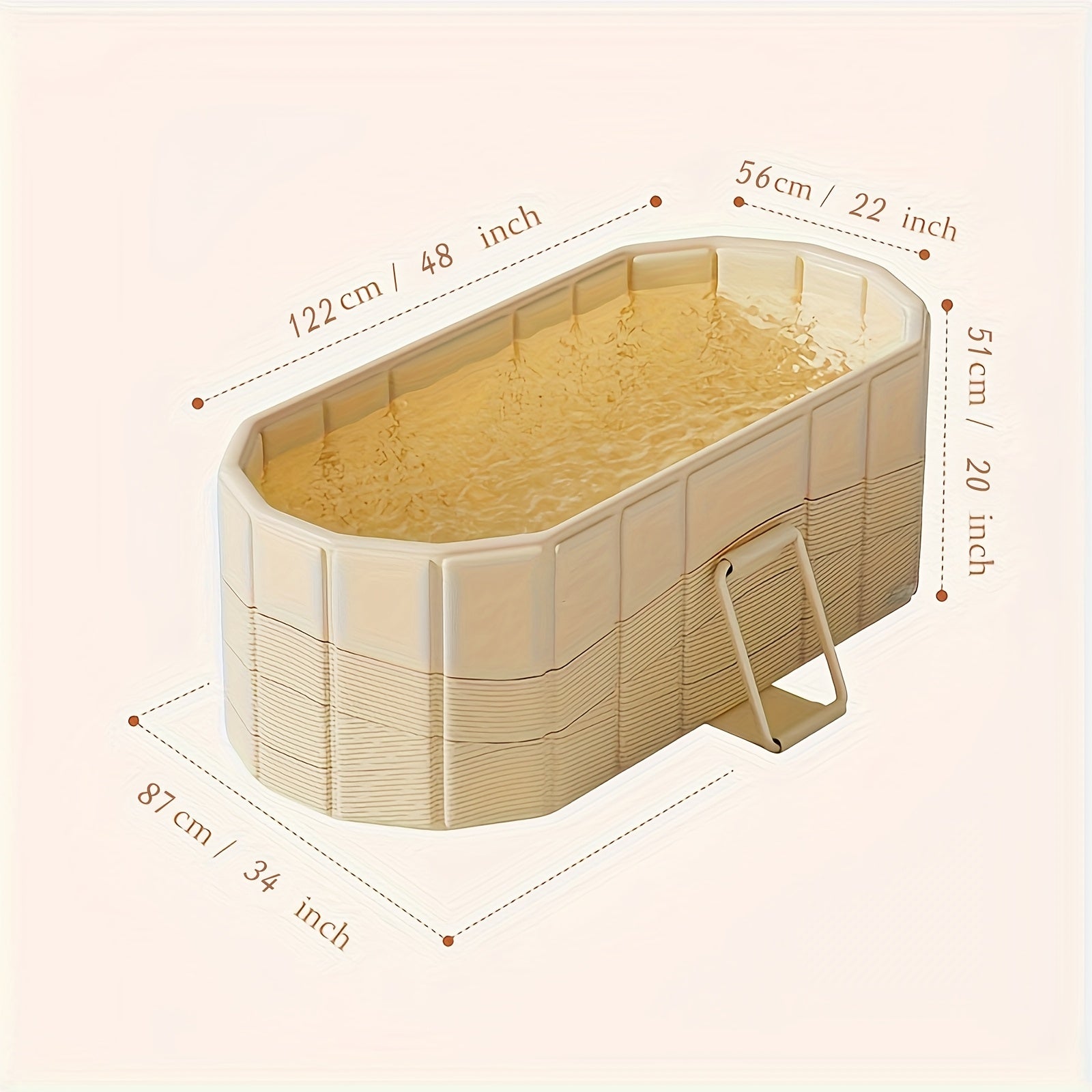 [Portable Folding SPA Tub] 48inch Folding Portable Bathtub for Adults, Large Collapsible Bath Tub, Ideal for Small Spaces, Portable Folding SPA Tub for Bathroom Or Shower Stall, Easy Setup & Storage