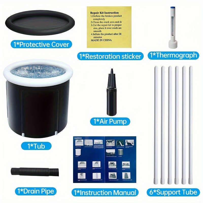 High Quality Thickened Ice Bath Tub With Cover For Cold Water Therapy And Ice Diving, Foldable And Portable Bathtub, Dual-use Hot And Cold Water Constant Temperature Multifunctional Bath Tub For Muscle Soreness Relief And Rel