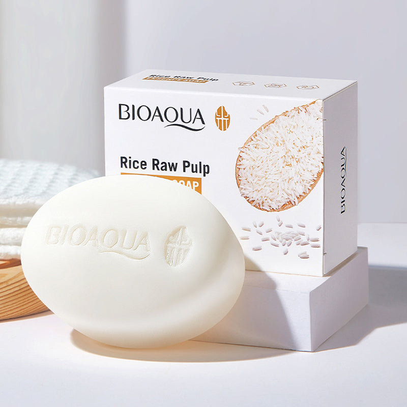 Bioaqua Premium Rice Raw Pulp Hand Soap - Natural Oil Control Face & Body Wash with Coconut Oil, Formaldehyde-Free, Ideal for All Skin Types, Rich in Essential Oils for Healthy Skin Care, Face Wash Soa