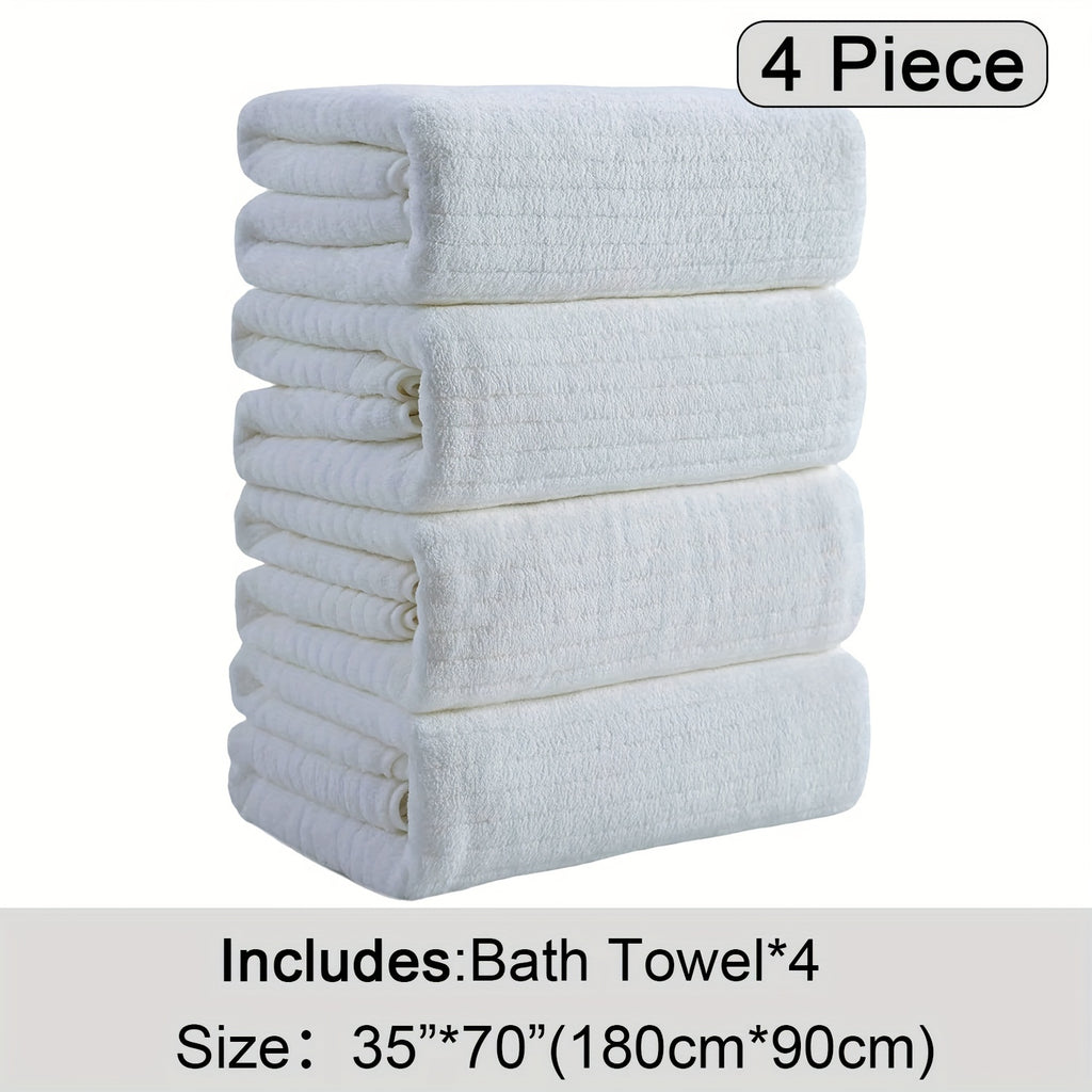 4 Pack Oversized Bath Towels Set, 35"x70" Extra Large Towel Microfiber Absorbent XL Bath Sheet Super Soft Bathroom Towels Set Quick  Plus Size Shower Towels for Family Hotel