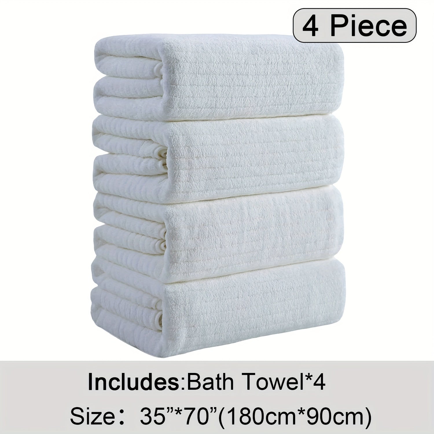 4 Pack Oversized Bath Towels Set, 35"x70" Extra Large Towel Microfiber Absorbent XL Bath Sheet Super Soft Bathroom Towels Set Quick  Plus Size Shower Towels for Family Hotel
