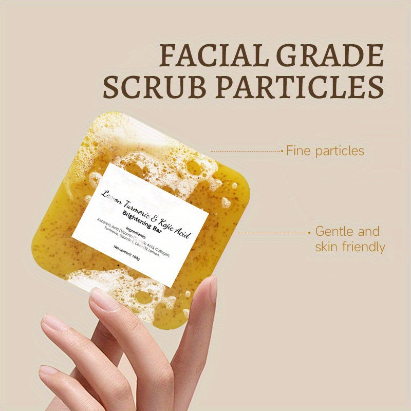 3.53oz Ginger & Turmeric Soap Bar - Natural, Cold-Processed, Paraben-Free, All-Skin Type Bath & Face Soap with Vitamin C, Citric Acid, and Essential Oils, Unisex Soap|Natural Soap|Cold Processed Soap