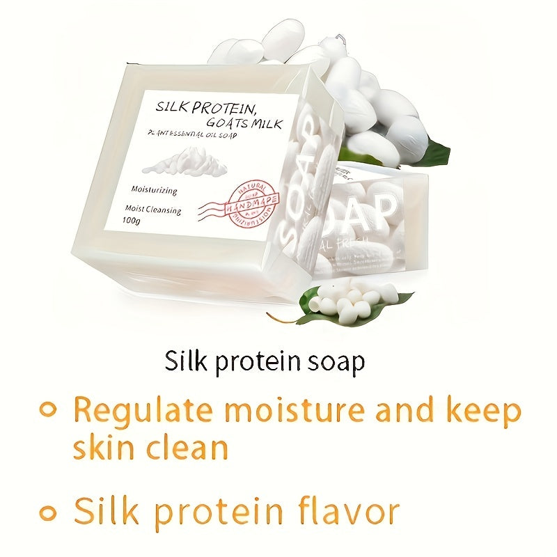 4pcs*100g Protein Milk Handmade Soap, Moisturizing and Brightening Light Beige, Deep Cleanse, Rich and Dense Foam, Brightens Light Beige, Smooths Light Beige, Suitable for Washing Face and Bathing, Men and Women