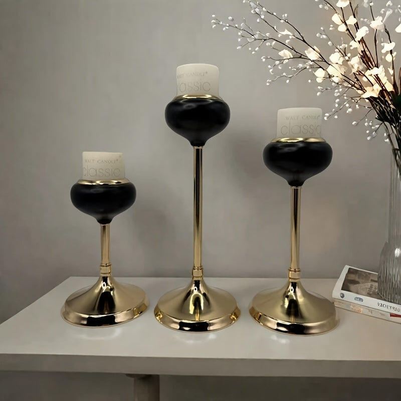 Elegant Golden Metal Candle Holders - Luxurious Tabletop Decor for Weddings, Home, and Special Occasions, Perfect for Christmas, Halloween, Easter, Thanksgiving, Mother'S Day, and Birthday Parties (Candles Not Included), Cand