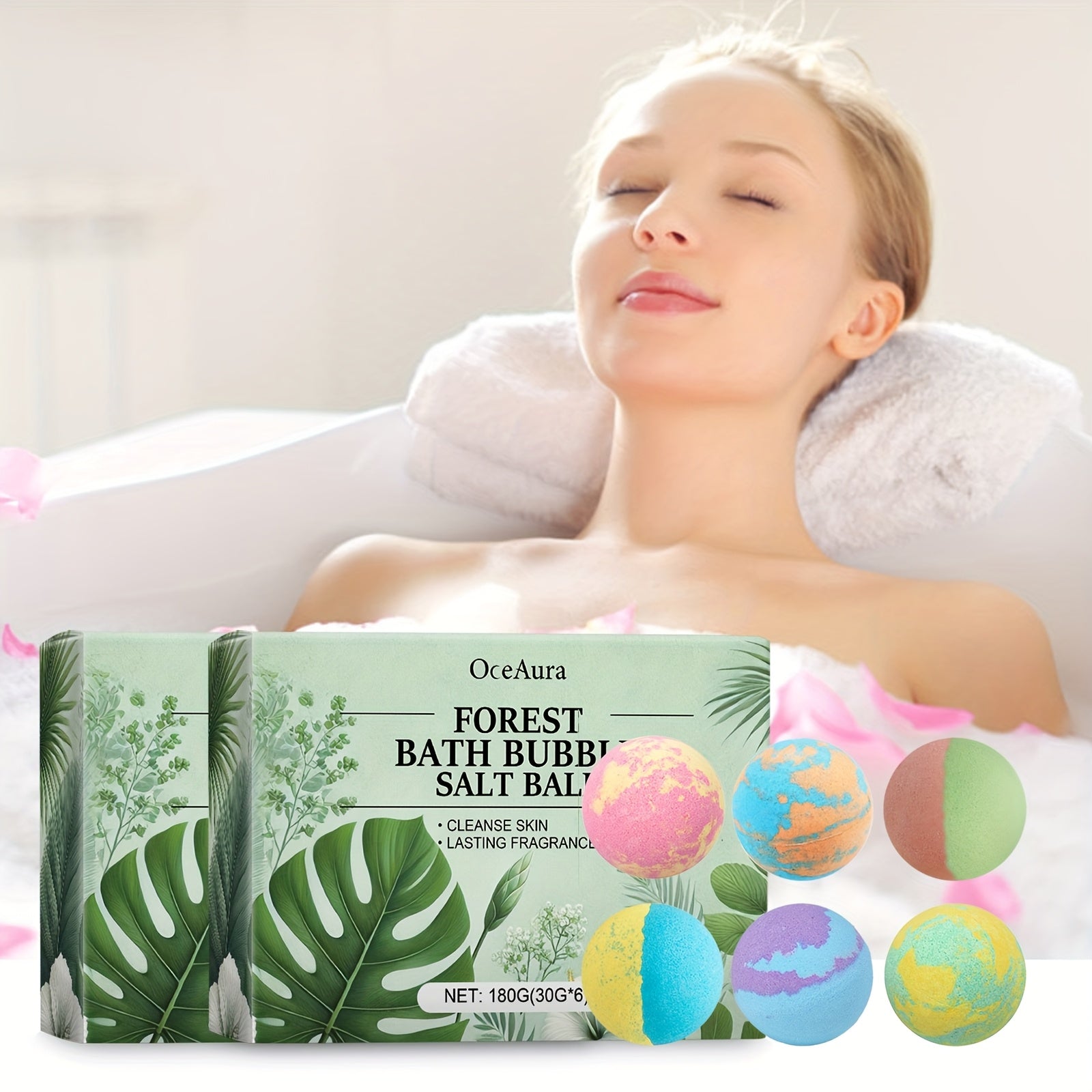 Aromatic Bubble Bath Ball 12pcs - 2boxes, Gently Cleanses And Moisturizes The Body Skin, Long-lasting Plant Fragrance, Spring Skin Care Bath Ball, Suitable For All Skin Types, An Excellent Gift For Family, Suitable For Indoor