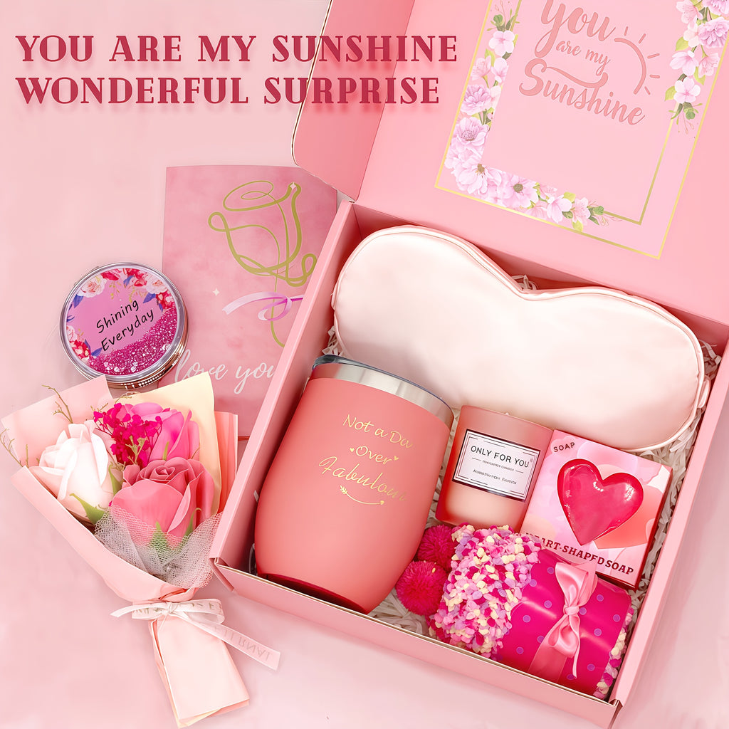 Gifts For Women, Anniversary, Birthday Gifts For Women, Ideal Gifts For Her, Valentine, Bath Care Gift Box Set - Including Cup, Candles, Self Care Spa Gift Basket, Sister, Best Friend