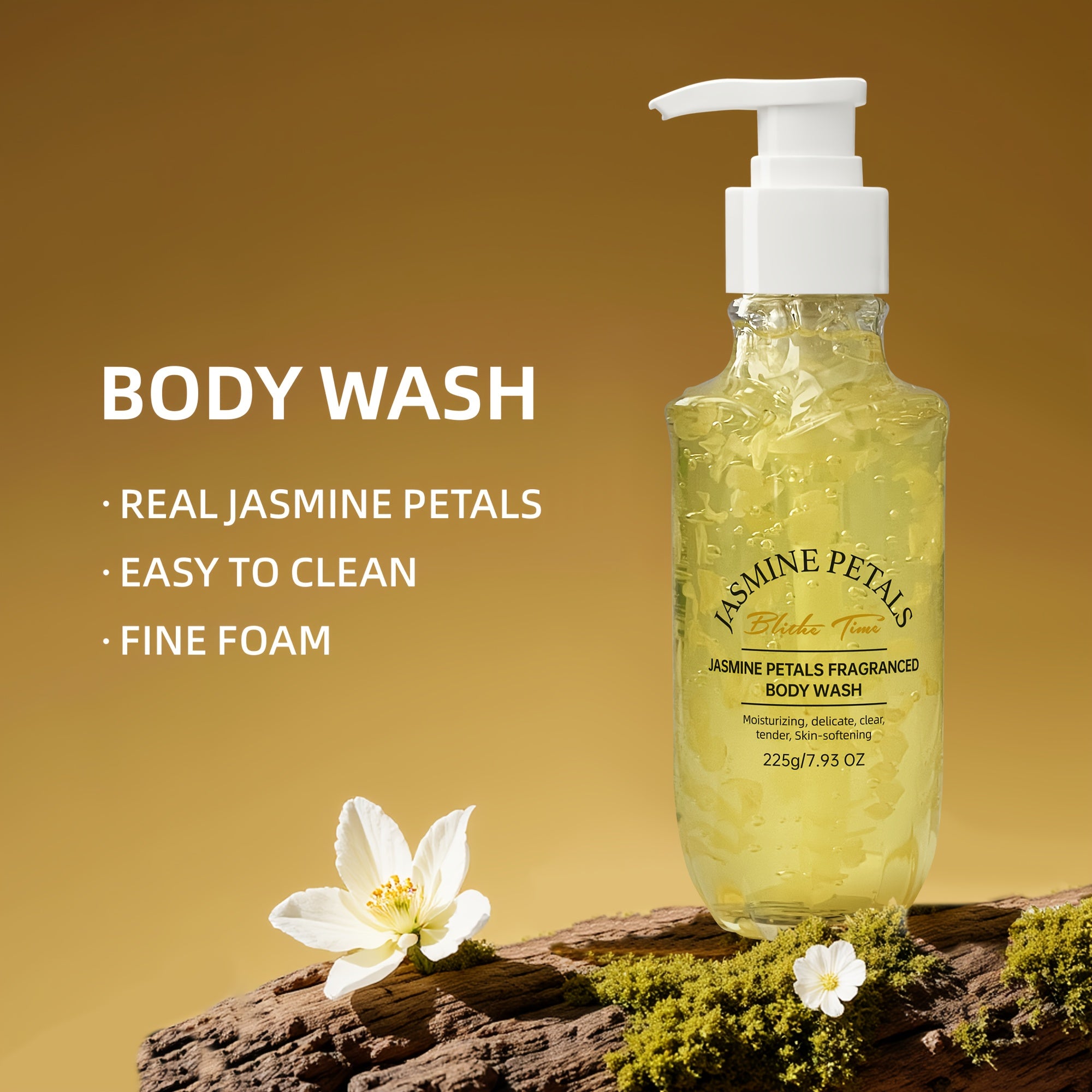 Blithe Time 3pcs Petal Scented Shower Gel & Oil Set - Hypoallergenic Each Total) | Rose, Kiwi Fruit & Jasmine Fragrances | Moisturizing Bath & Shower Collection for Sensitive Light Beige | Luxury Spa Experience, Unisex for Me