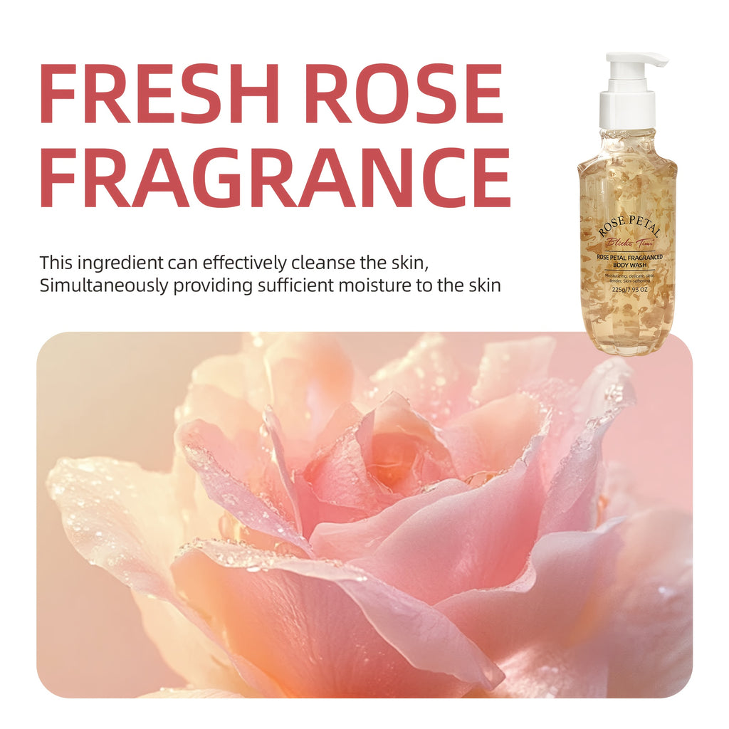 Blithe Time 3pcs Petal Scented Shower Gel & Oil Set - Hypoallergenic Each Total) | Rose, Kiwi Fruit & Jasmine Fragrances | Moisturizing Bath & Shower Collection for Sensitive Light Beige | Luxury Spa Experience, Unisex for Me