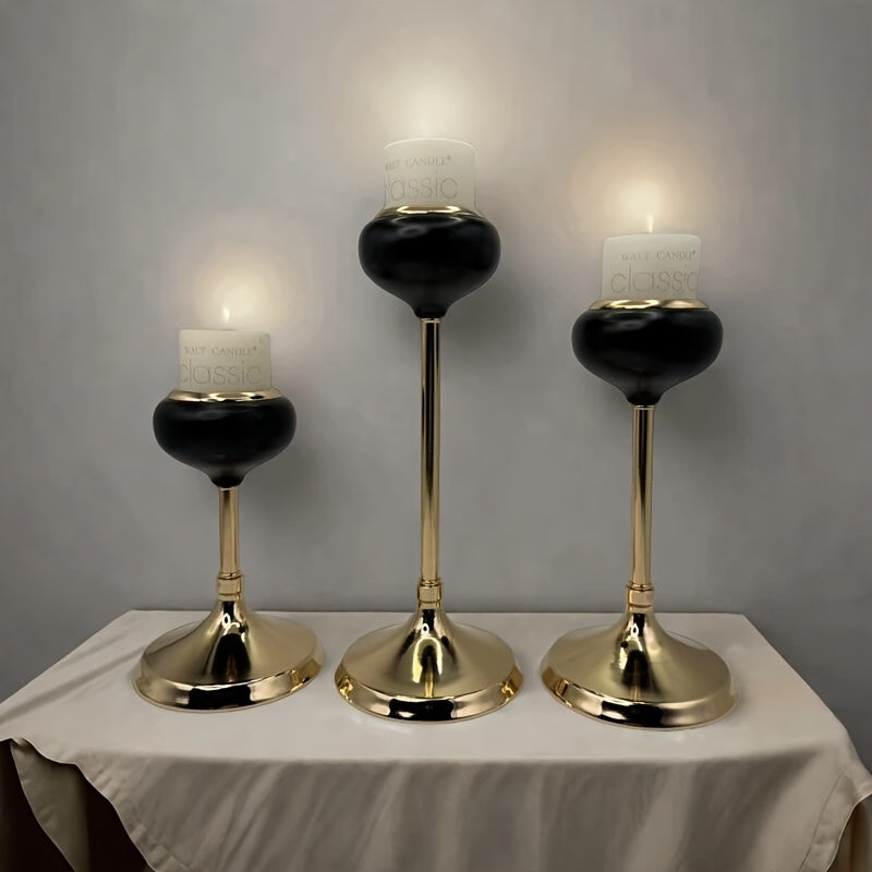 Elegant Golden Metal Candle Holders - Luxurious Tabletop Decor for Weddings, Home, and Special Occasions, Perfect for Christmas, Halloween, Easter, Thanksgiving, Mother'S Day, and Birthday Parties (Candles Not Included), Cand