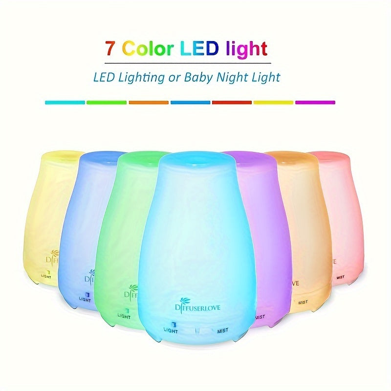 2pcs 200ml Essential Oil Diffuser - Home Fragrance Lamps with 7 Color LED Lights, Automatic Shut-Off, No Water Required, Cold Mist Humidifier, and 6 Bottles of Natural Incense Smoked Essential Oil