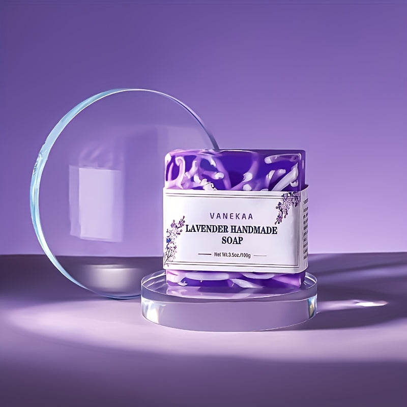 2pcs*100g Lavender Handmade Soap Essential Oil Handmade Soap Deep Cleaning, Body and Face Cleansing Soap, Rich Foam, Suitable for Men and Women