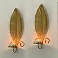 2pcs Nordic Ins Home Leaf Iron Candle Holder • Wall Hanging Wall Decoration • Shooting Props Wall Leaf Iron Candle Holder • Wall Hanging Candle Tray • Template Room Wall Decoration • Family Wedding Decoration Wall P