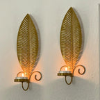 2pcs Nordic Ins Home Leaf Iron Candle Holder • Wall Hanging Wall Decoration • Shooting Props Wall Leaf Iron Candle Holder • Wall Hanging Candle Tray • Template Room Wall Decoration • Family Wedding Decoration Wall P