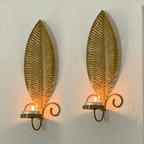 2pcs Nordic Ins Home Leaf Iron Candle Holder • Wall Hanging Wall Decoration • Shooting Props Wall Leaf Iron Candle Holder • Wall Hanging Candle Tray • Template Room Wall Decoration • Family Wedding Decoration Wall P