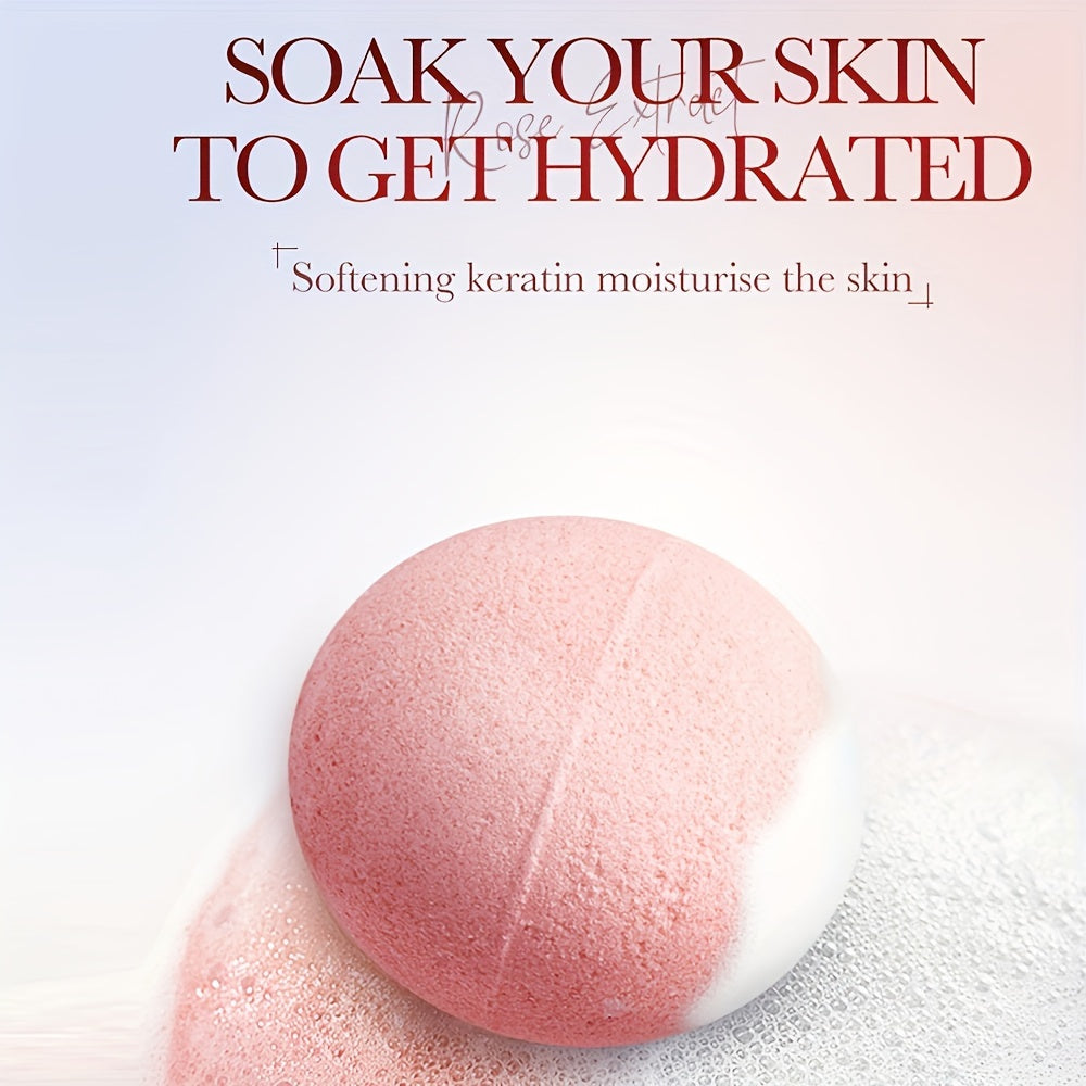 1pc Rose Bath Bomb, 100g Deep Clean Body Bath Salt, Gentle Skin, Neutral pH 6.0-6.6, Bubble Bath Salt for Shower Accessories, Beauty & Personal Care