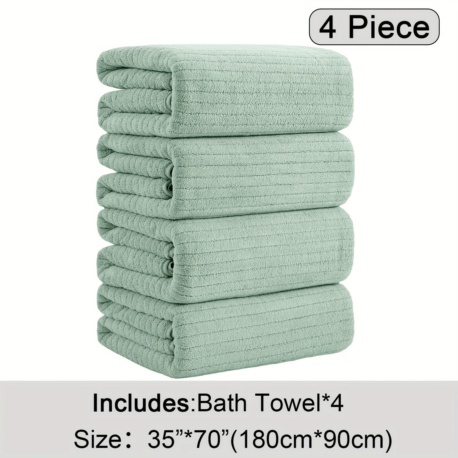 4 Pack Oversized Bath Towels Set, 35"x70" Extra Large Towel Microfiber Absorbent XL Bath Sheet Super Soft Bathroom Towels Set Quick  Plus Size Shower Towels for Family Hotel