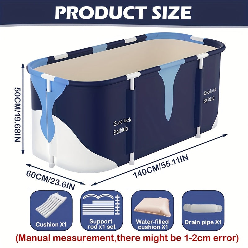 47.24inch Adult Portable Bathtub, Foldable Hot Ice Bathtub, Used in Bathroom, Outdoor, Courtyard, Bedside Shower, Simple Bathing