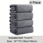 4 Pack Oversized Bath Towels Set, 35"x70" Extra Large Towel Microfiber Absorbent XL Bath Sheet Super Soft Bathroom Towels Set Quick  Plus Size Shower Towels for Family Hotel