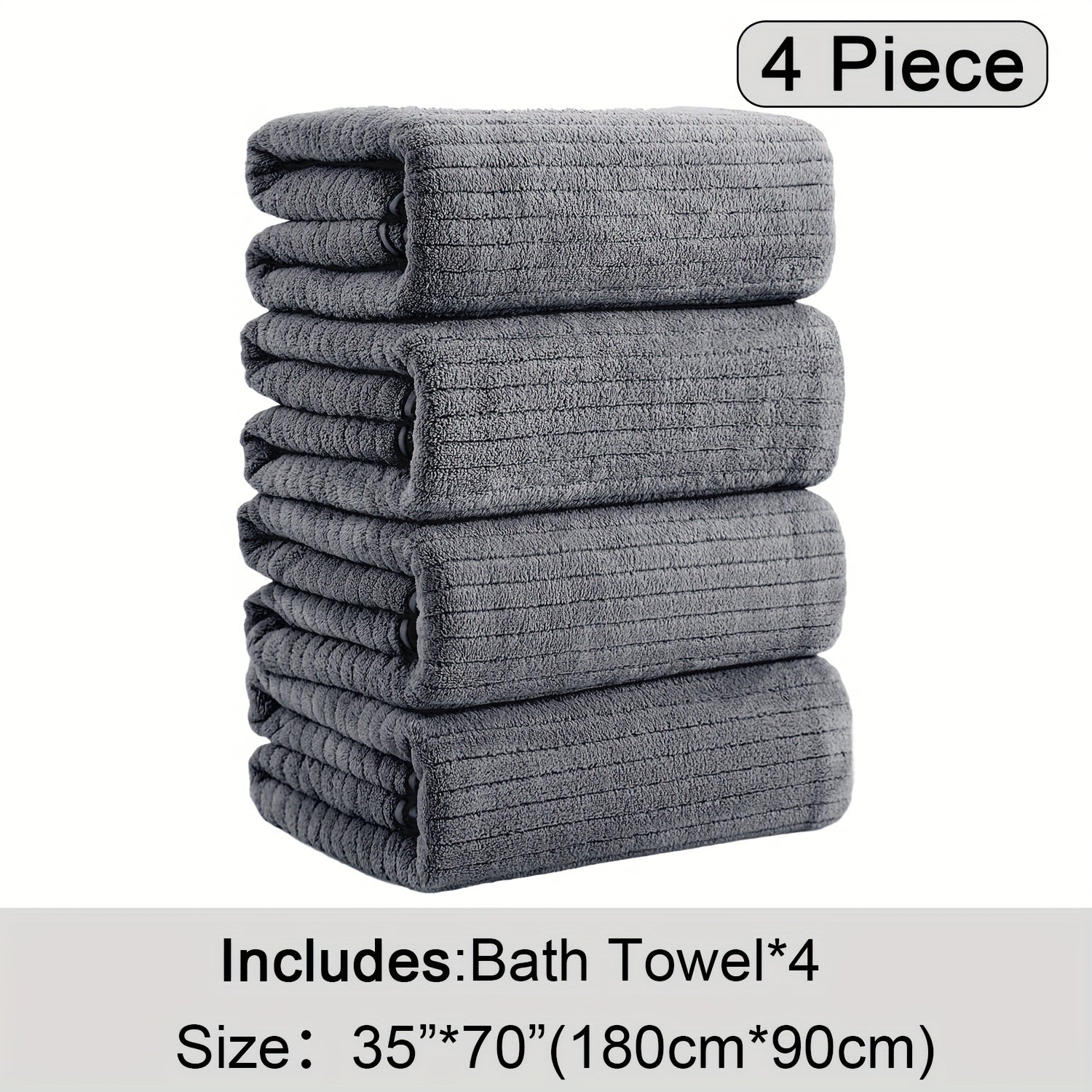4 Pack Oversized Bath Towels Set, 35"x70" Extra Large Towel Microfiber Absorbent XL Bath Sheet Super Soft Bathroom Towels Set Quick  Plus Size Shower Towels for Family Hotel