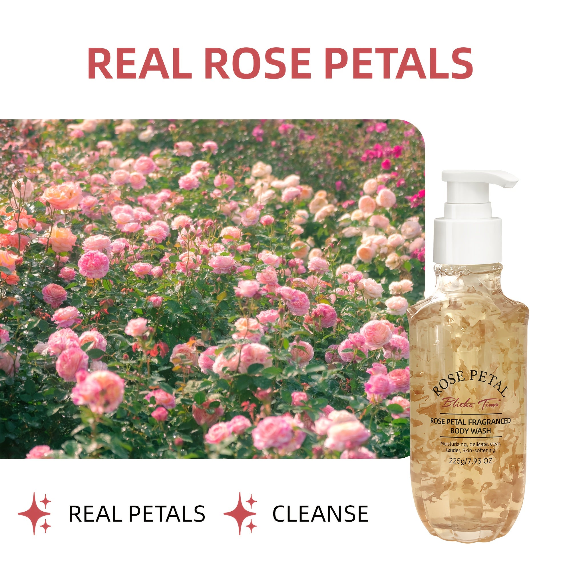 Blithe Time 3pcs Petal Scented Shower Gel & Oil Set - Hypoallergenic Each Total) | Rose, Kiwi Fruit & Jasmine Fragrances | Moisturizing Bath & Shower Collection for Sensitive Light Beige | Luxury Spa Experience, Unisex for Me