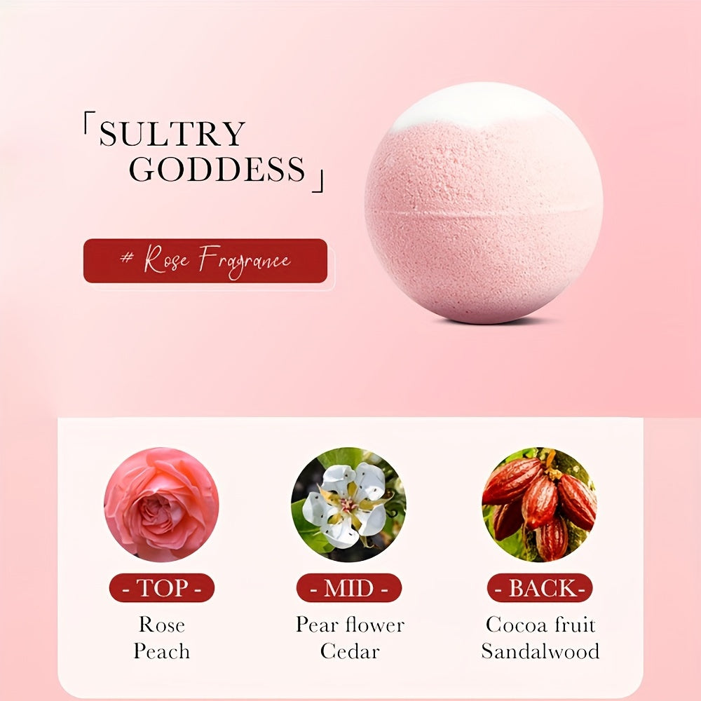 1pc Rose Bath Bomb, 100g Deep Clean Body Bath Salt, Gentle Skin, Neutral pH 6.0-6.6, Bubble Bath Salt for Shower Accessories, Beauty & Personal Care