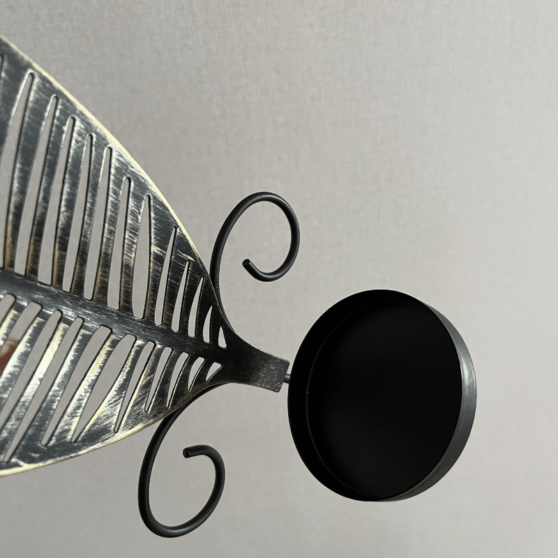 2pcs Nordic Ins Home Leaf Iron Candle Holder • Wall Hanging Wall Decoration • Shooting Props Wall Leaf Iron Candle Holder • Wall Hanging Candle Tray • Template Room Wall Decoration • Family Wedding Decoration Wall P