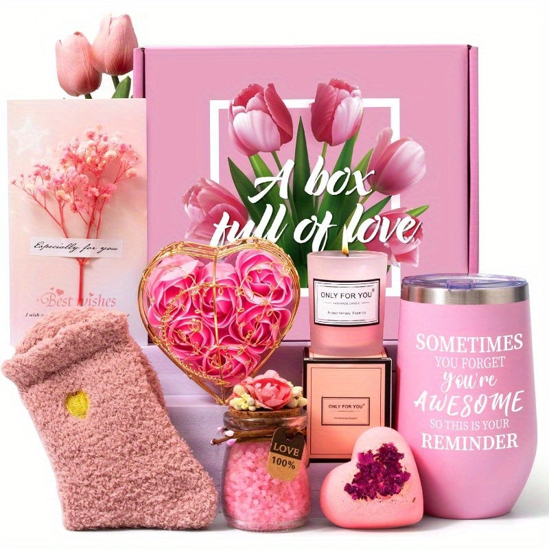 1 Set Women'S Spa Gift Basket - Polyester Self-Care and Inspirational Gifts for Birthday, Anniversary, Thank You, Get Well - Unique Gifts for Mom, Girlfriend, No Electricity Needed