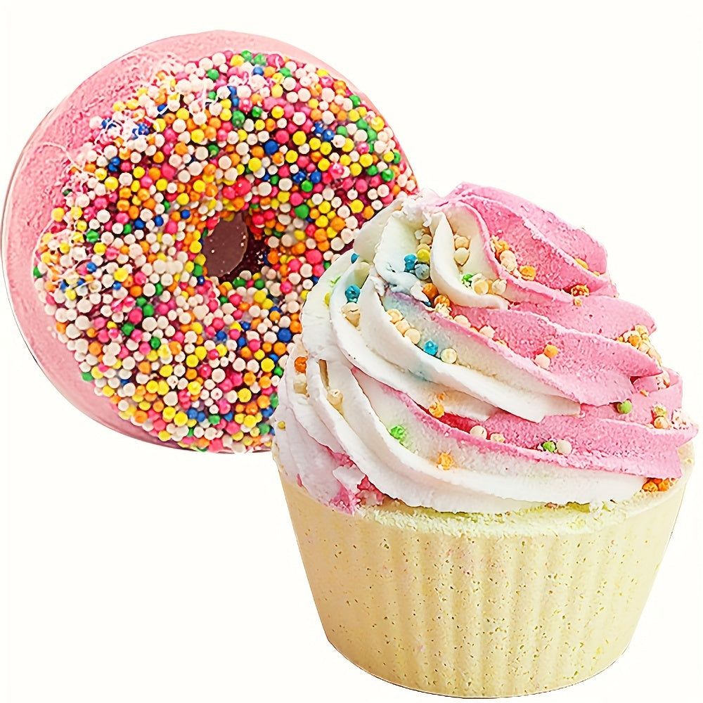 1pc Scrumptious Dessert-Shaped Bath Salt Bomb - Luxurious Moisturizing & Exfoliating Fizzy Ball for Dry Skin Care - Indulge in a Revitalizing, Bubble Bath Spa Experience