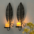 2pcs Nordic Ins Home Leaf Iron Candle Holder • Wall Hanging Wall Decoration • Shooting Props Wall Leaf Iron Candle Holder • Wall Hanging Candle Tray • Template Room Wall Decoration • Family Wedding Decoration Wall P