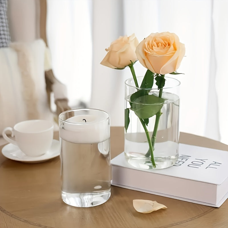 16pcs Elegant Glass Cylinder Candle Holders - Ideal for Wedding Centerpieces, Floral Displays & Candlelight Dinners, Polished Finish, Perfect for Home & Event Decorations, Festive Candlelight|Sleek Cylindrical Design|Clear Gl