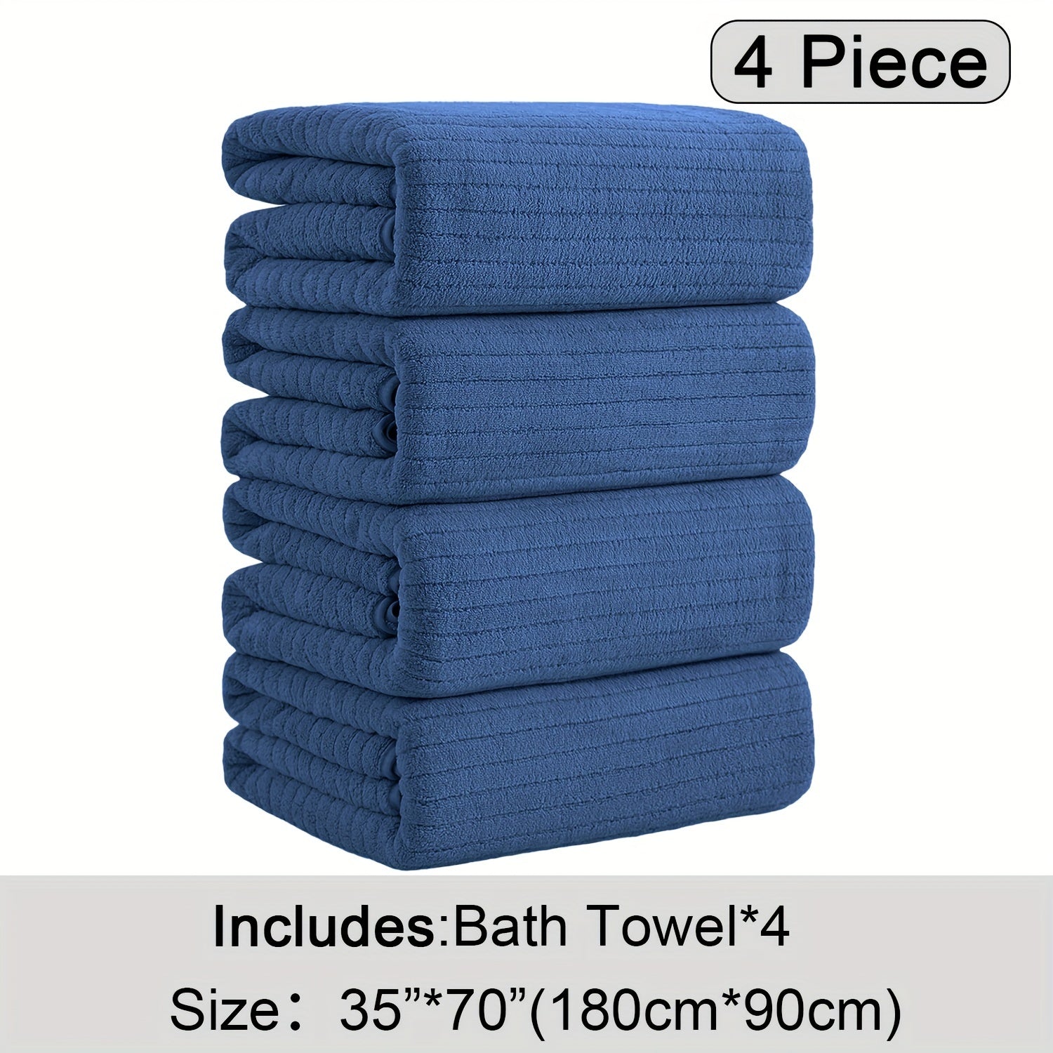 4 Pack Oversized Bath Towels Set, 35"x70" Extra Large Towel Microfiber Absorbent XL Bath Sheet Super Soft Bathroom Towels Set Quick  Plus Size Shower Towels for Family Hotel