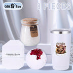 8pcs Highland Cow Women'S Spa Gift Basket, Basket Set Stuff Womens Gifts-Multi-Item Party Favor Packs Including Cup, Bath Bombs, Candles, Soap, Gift Box, Bath Salts And Thank You Cards, Gift For Women, Mom, Wife, Girlfriend,