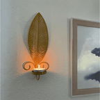 2pcs Nordic Ins Home Leaf Iron Candle Holder • Wall Hanging Wall Decoration • Shooting Props Wall Leaf Iron Candle Holder • Wall Hanging Candle Tray • Template Room Wall Decoration • Family Wedding Decoration Wall P