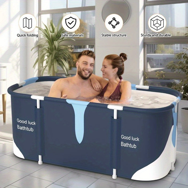 47.24inch Adult Portable Bathtub, Foldable Hot Ice Bathtub, Used in Bathroom, Outdoor, Courtyard, Bedside Shower, Simple Bathing