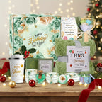 Luxury Spa Gift Basket for Women Birthday/Mother's Day Self Care Package for Her, Green Themed Relaxation Box, Unique Pampering Kit for Mom, Sister, Best Friend White Elephant Gift Christmas Gifts Stocking Stuffers for Men Ad