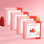 3-Color Strawberry Soap 4pcs Set, Handmade Plant Extracts Essential Oil Strawberry Soap Deep Cleansing Face, Hands, Body Moisturizing, Suitable for Men and Women, Christmas Gift