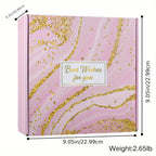 PULIDIKI Spa Gift Set for Women - Self Care Relaxation Package, Nylon Striped Fantasy Themed Box, Includes Aromatherapy, Bath Salts, Eye Mask, Tumbler & Greeting Card - Ideal for Birthday, Get Well, Anniversary Gifts