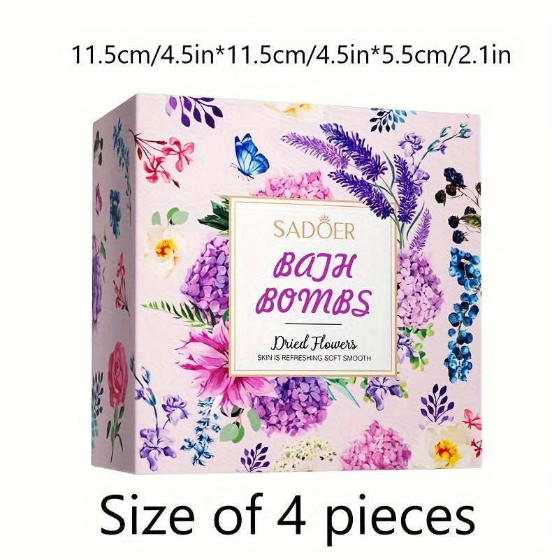 1/4pcs Foot Bath Bomb, SPA Gift Set, Fizzies Effect Bubble Bath Shower Bombs For Women, Herbal Essential Aromatherapy For Girlfriend Mothers Day Birthday Valentines