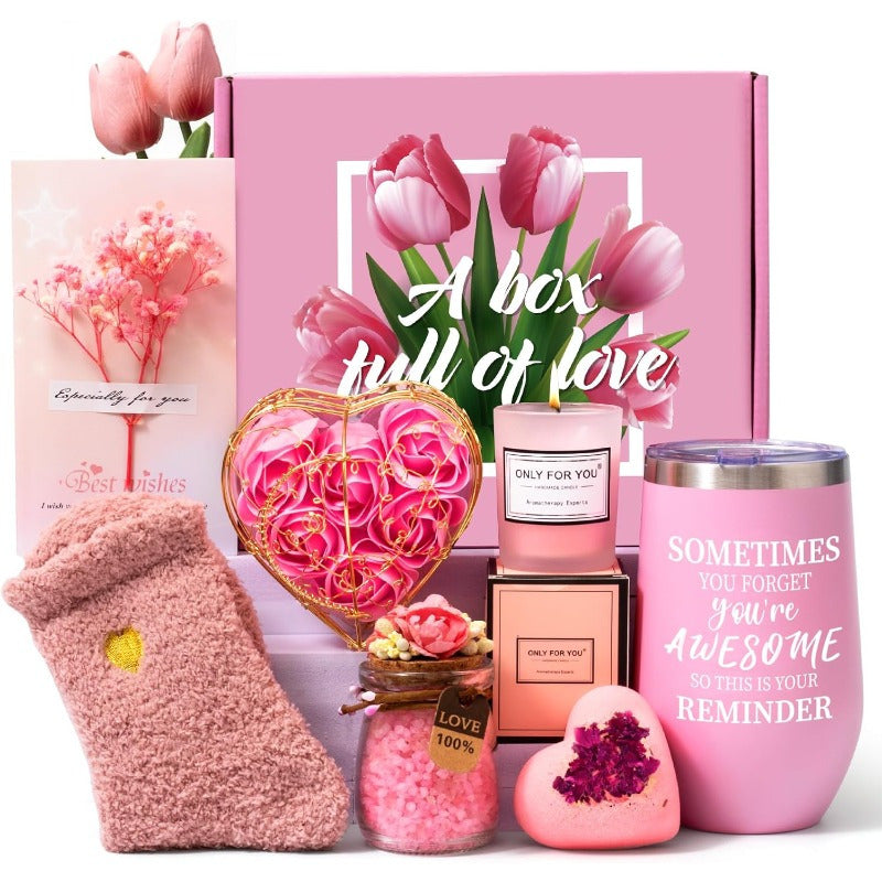 1 Set Women'S Spa Gift Basket - Polyester Self-Care and Inspirational Gifts for Birthday, Anniversary, Thank You, Get Well - Unique Gifts for Mom, Girlfriend, No Electricity Needed