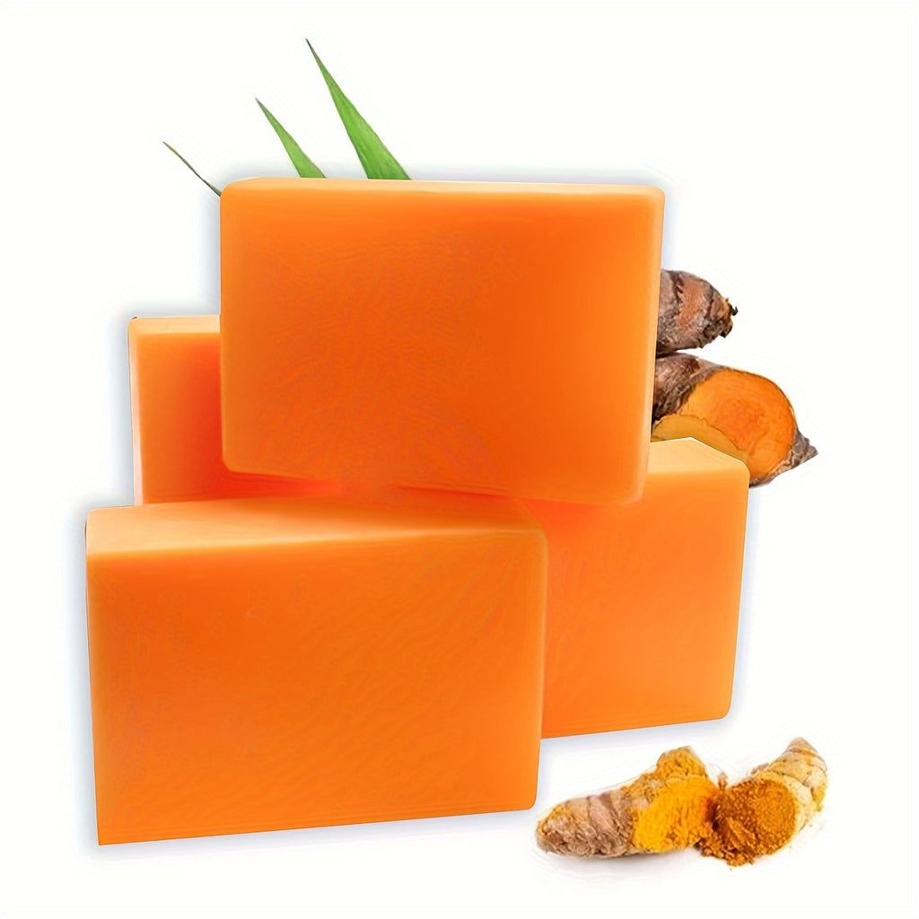 2pcs Handmade Turmeric Soap Bar Lemon Soaps For Body Deep Cleansing Scrub For Face And Body, Underarm Turmeric Skin Soap Cleanser
