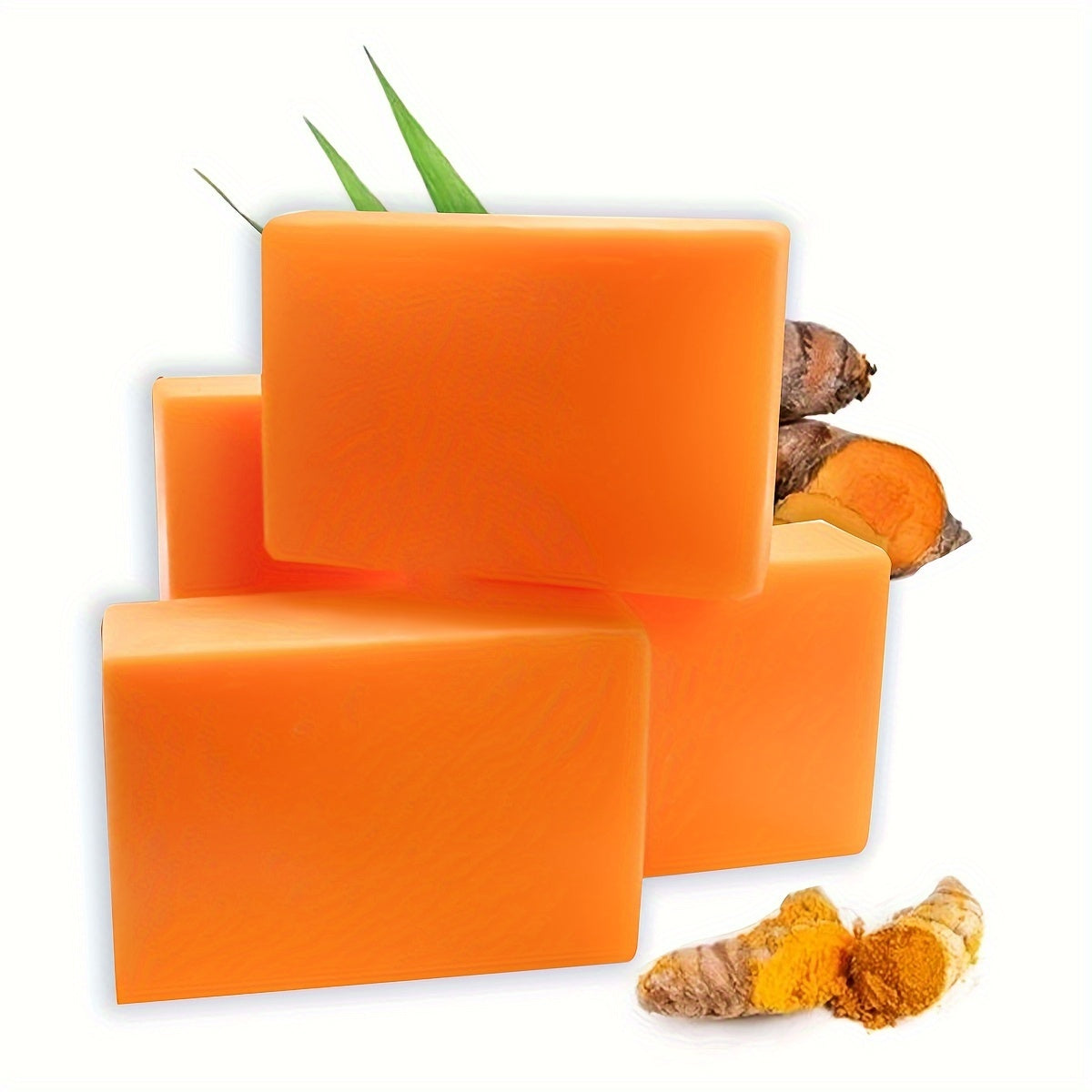 2pcs Handmade Turmeric Soap Bar Lemon Soaps For Body Deep Cleansing Scrub For Face And Body, Underarm Turmeric Skin Soap Cleanser