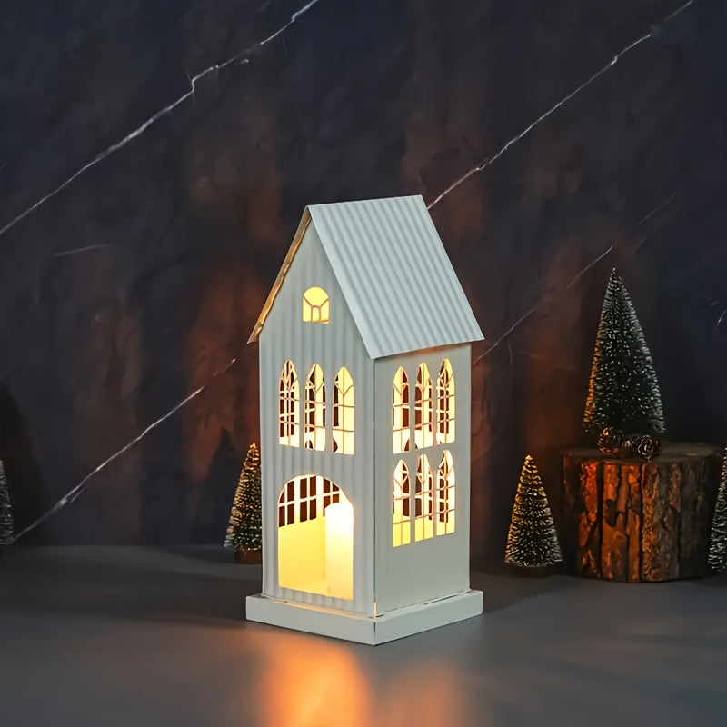 1pc Elegant Metal House Candle Holder with Gothic Windows - Ideal for Indoor/Outdoor Decor, Perfect for Christmas, Halloween, Weddings and More, Candle Not Included, Gothic Home Decor | Gothic Window Design | Perfect Christma