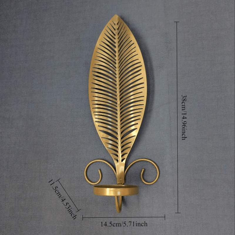 2pcs Nordic Ins Home Leaf Iron Candle Holder • Wall Hanging Wall Decoration • Shooting Props Wall Leaf Iron Candle Holder • Wall Hanging Candle Tray • Template Room Wall Decoration • Family Wedding Decoration Wall P