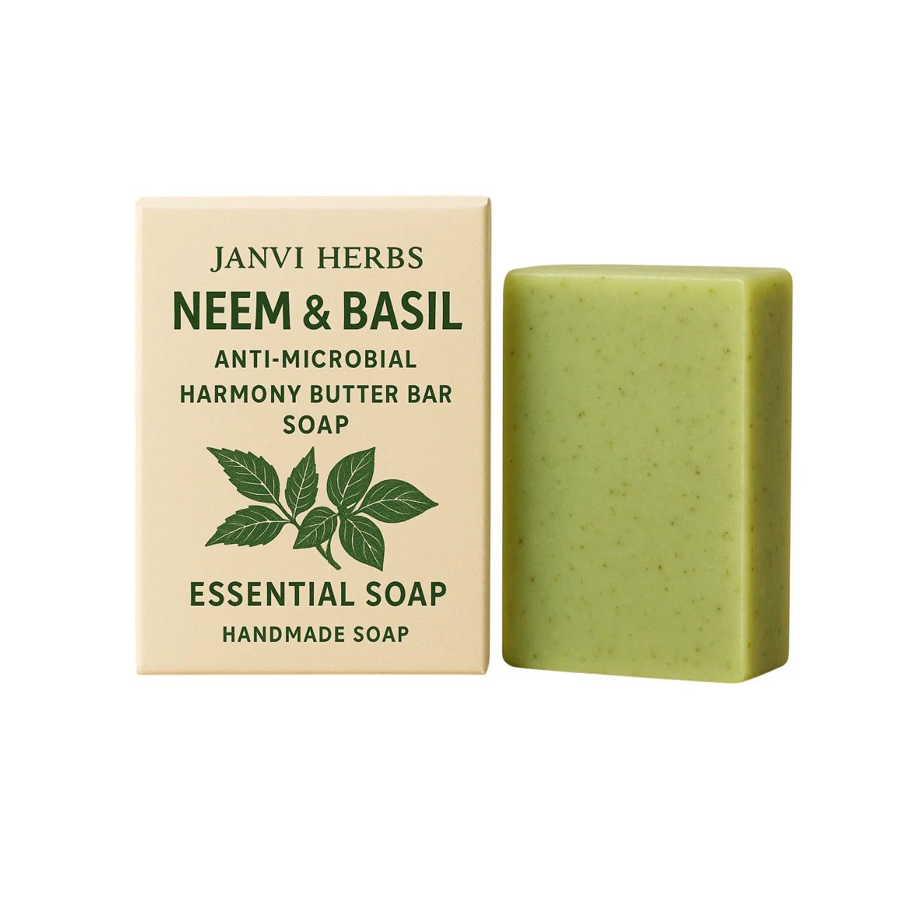 Premium Quality Neem & Basil Butter Bar Soap Anti Microbial Essential Herbal Soap Natural Skin Care Handmade Soap Supplier